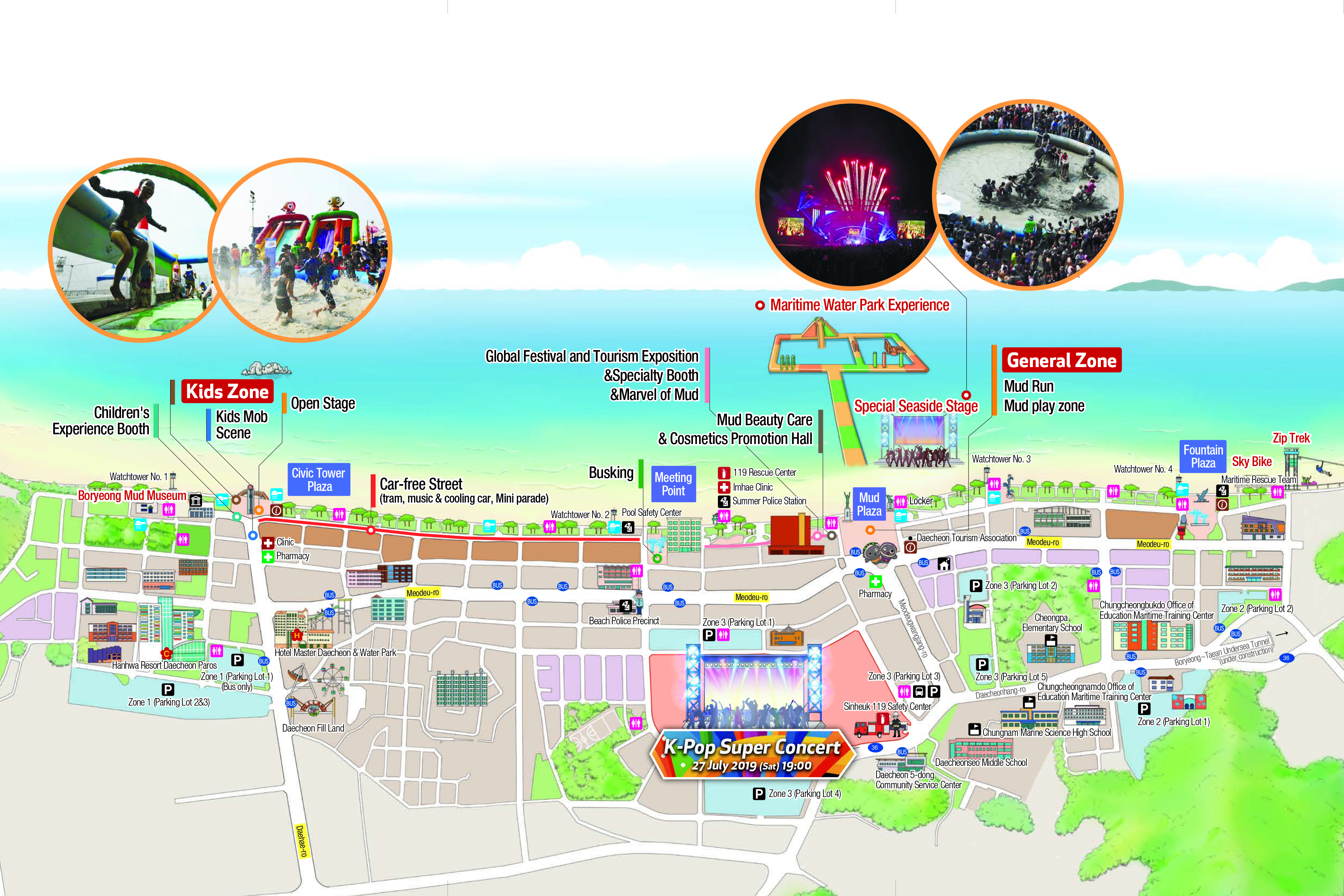 Boryeong Mud Festival Map